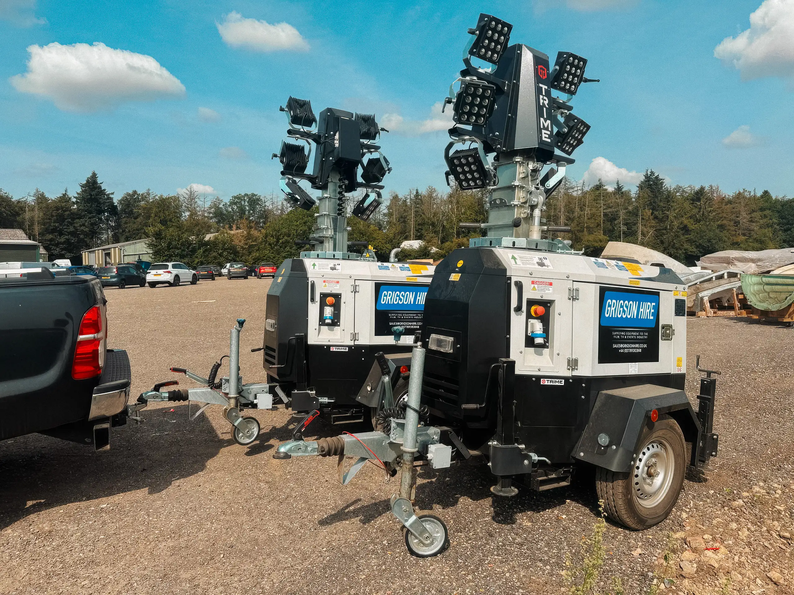 Grigson Hire tower lights on location